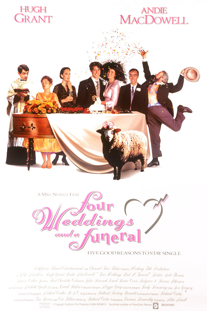 Cartel de la pelicula Four Weddings and a Funeral